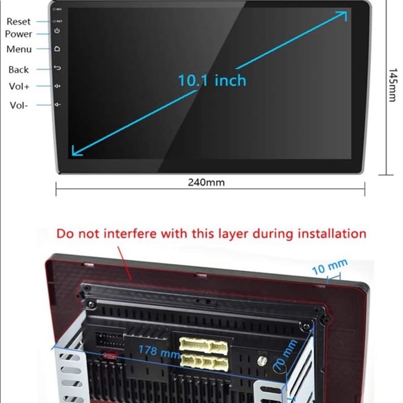 New 10 inch Touchscreen Car Stereo Bluetooth Backup Camera Gps Wifi - Picture 9 of 11